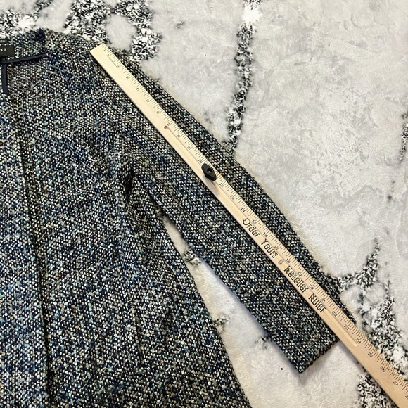 Talbots Jacket Womens Size 2 Petite Boucle Tweed Blue Black Classic Fit Italian - Picture 2 of 8